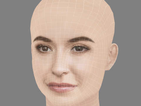Lauren Daigle Head - No Hair - Low poly head for game 3D Модель