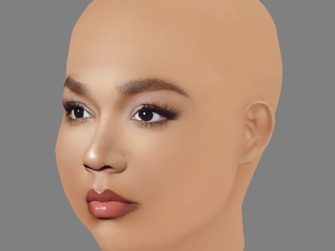 Lizzo Head - No Hair - Low poly head for game 3D-Modell