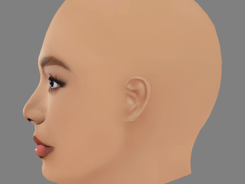 Lizzo Head - No Hair - Low poly head for game 3D-Modell