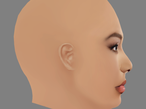 Lizzo Head - No Hair - Low poly head for game 3D-Modell