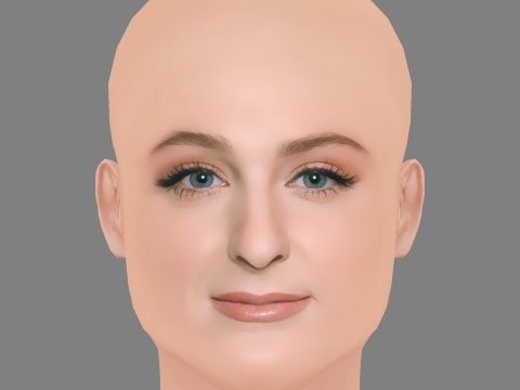 Meghan Trainor Head - No Hair - Low poly head for game 3D Модель