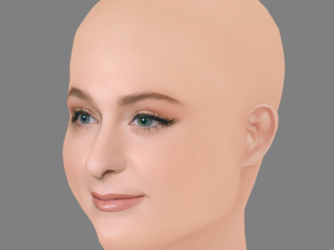 Meghan Trainor Head - No Hair - Low poly head for game 3D Модель