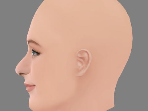 Meghan Trainor Head - No Hair - Low poly head for game 3D Модель