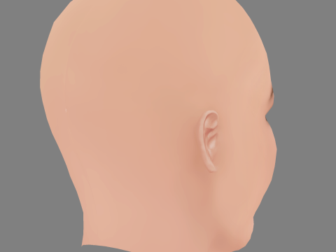 Meghan Trainor Head - No Hair - Low poly head for game 3D Модель