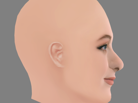Meghan Trainor Head - No Hair - Low poly head for game 3D Модель
