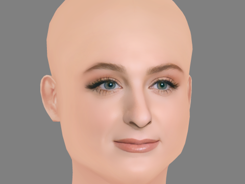 Meghan Trainor Head - No Hair - Low poly head for game 3D Модель