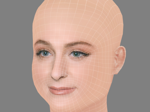 Meghan Trainor Head - No Hair - Low poly head for game 3D Модель