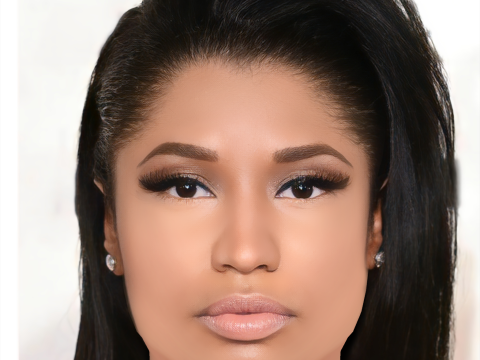 Nicki Minaj Head - No Hair - Low poly head for game 3D Model
