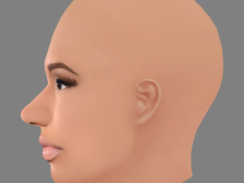 Nicki Minaj Head - No Hair - Low poly head for game 3D Model