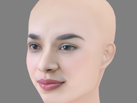 Norah Jones Head - No Hair - Low poly head for game 3Dモデル