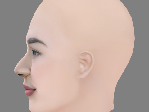Norah Jones Head - No Hair - Low poly head for game 3Dモデル