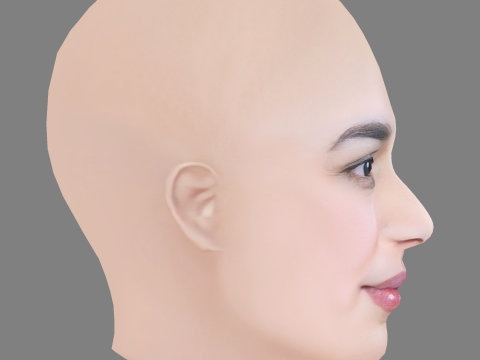 Norah Jones Head - No Hair - Low poly head for game 3Dモデル