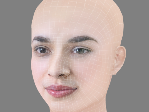 Norah Jones Head - No Hair - Low poly head for game 3Dモデル