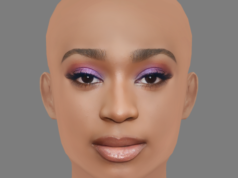 Normani Head - No Hair - Low poly head for game 3D Model