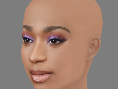 Normani Head - No Hair - Low poly head for game 3D Model