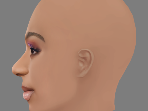 Normani Head - No Hair - Low poly head for game 3D Model