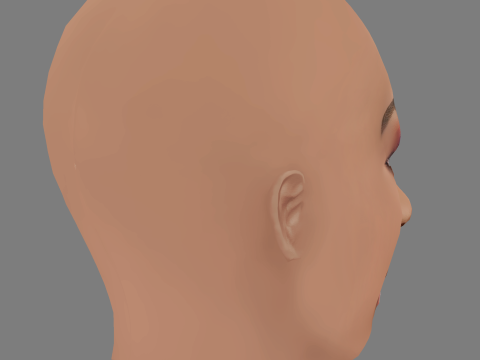 Normani Head - No Hair - Low poly head for game 3D Model