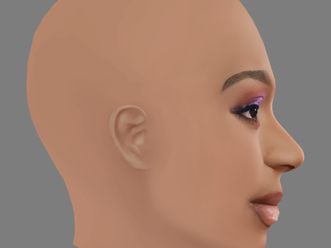 Normani Head - No Hair - Low poly head for game 3D Model