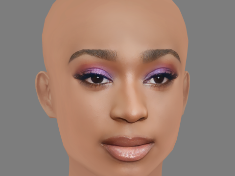 Normani Head - No Hair - Low poly head for game 3D Model