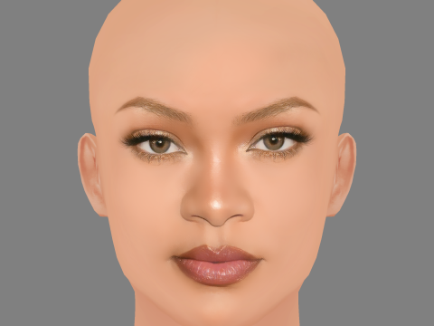 Rihanna Head - No Hair - Low poly head for game 3D 模型