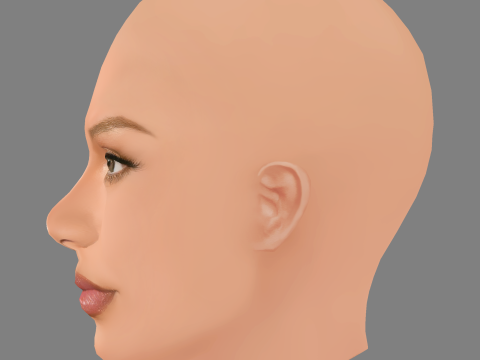 Rihanna Head - No Hair - Low poly head for game 3D 模型