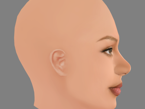 Rihanna Head - No Hair - Low poly head for game 3D 模型