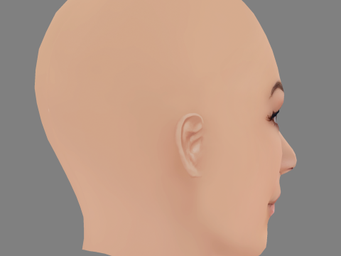Rita Ora ヘッド - 髪なし - ゲーム用の低ポリヘッド 3Dモデル
