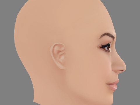 Rita Ora ヘッド - 髪なし - ゲーム用の低ポリヘッド 3Dモデル