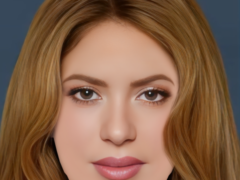 Shakira Head - No Hair - Low poly head for game 3D Model
