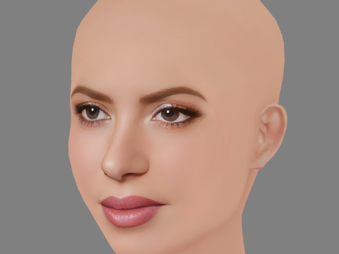 Shakira Head - No Hair - Low poly head for game 3Dモデル