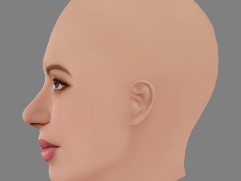 Shakira Head - No Hair - Low poly head for game 3Dモデル
