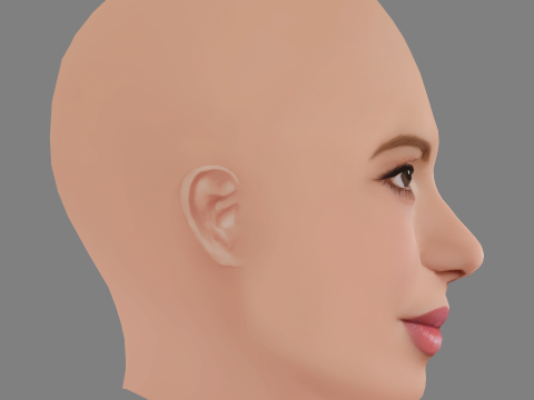 Shakira Head - No Hair - Low poly head for game 3Dモデル
