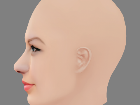 Taylor Swift Head - No Hair - Low poly head for game 3D Model