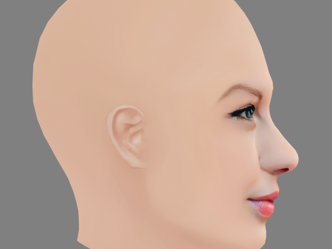 Taylor Swift Head - No Hair - Low poly head for game 3D Model