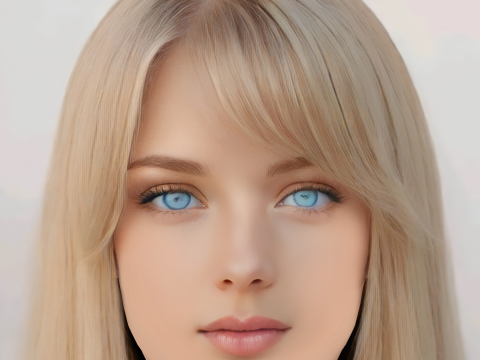 Beautiful Girl Head 09 - No Hair - Low poly head for game 3D Model