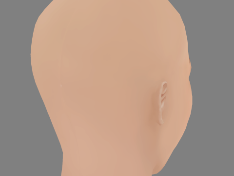 Beautiful Girl Head 09 - No Hair - Low poly head for game 3D Model