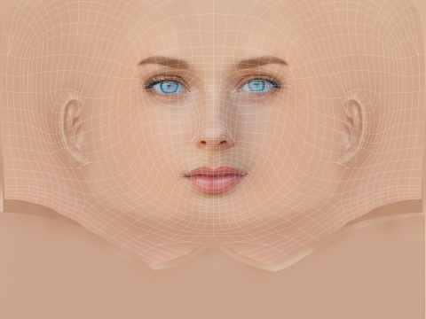 Beautiful Girl Head 09 - No Hair - Low poly head for game 3D Model