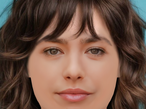 Alexandra Barton Head - No Hair - Low poly head for game 3D Model