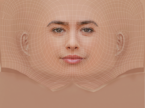 Alexandra Barton Head - No Hair - Low poly head for game 3D Model