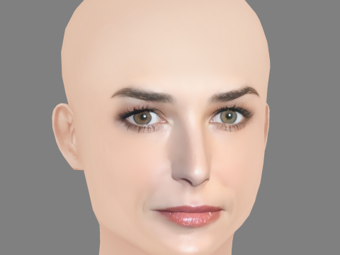 Demi Moore Head - No Hair - Low poly head for game 3D 모델