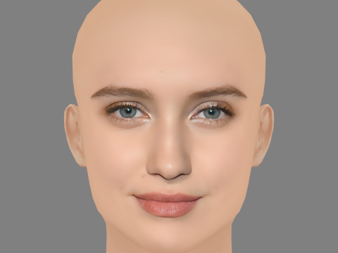 Julia Goldani Telles Head - No Hair - Low poly head for game 3D Model