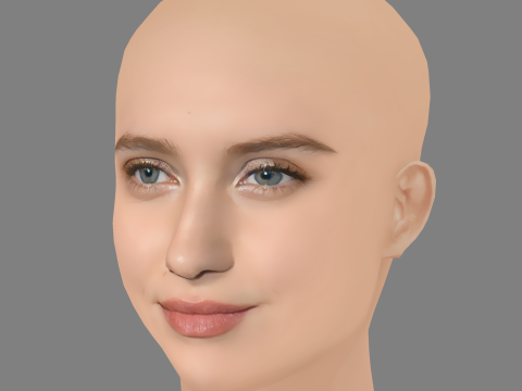 Julia Goldani Telles Head - No Hair - Low poly head for game 3D Model