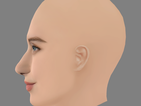 Julia Goldani Telles Head - No Hair - Low poly head for game 3D Model