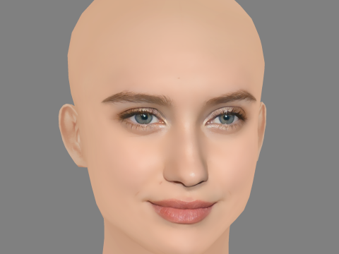 Julia Goldani Telles Head - No Hair - Low poly head for game 3D Model