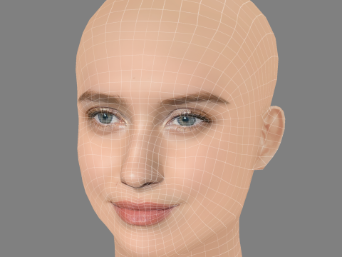 Julia Goldani Telles Head - No Hair - Low poly head for game 3D Model