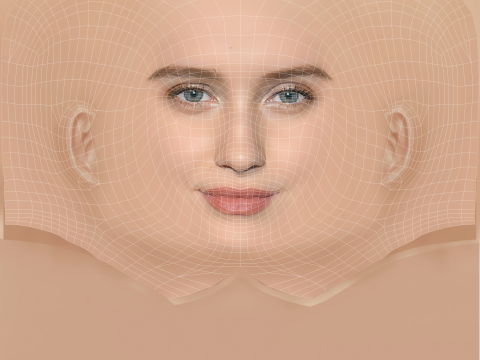 Julia Goldani Telles Head - No Hair - Low poly head for game 3D Model