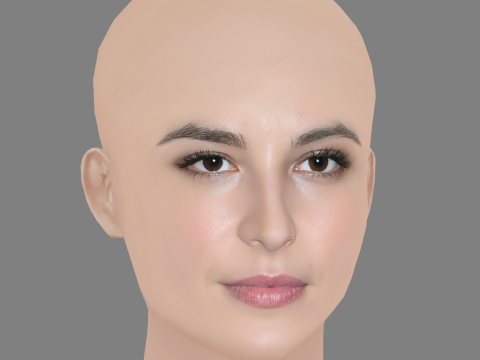 Loan Chabanol Head - No Hair - Low poly head for game Model 3D