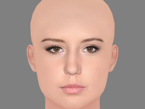 Adele Exarchopoulos Head - No Hair - Low poly head for game 3Dモデル