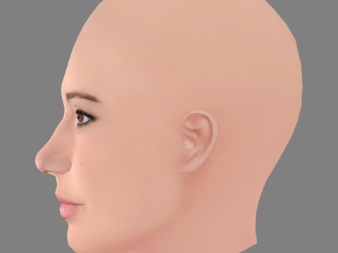 Adele Exarchopoulos Head - No Hair - Low poly head for game 3Dモデル