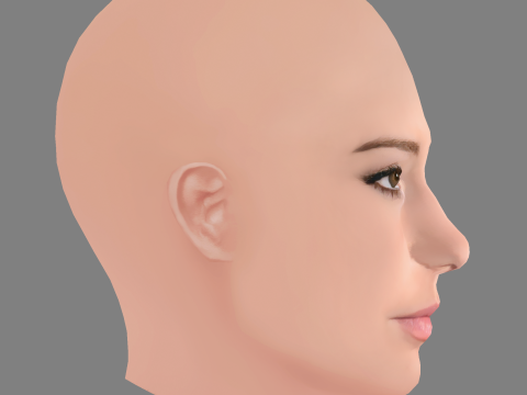 Adele Exarchopoulos Head - No Hair - Low poly head for game 3Dモデル